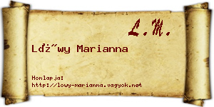 Lőwy Marianna névjegykártya